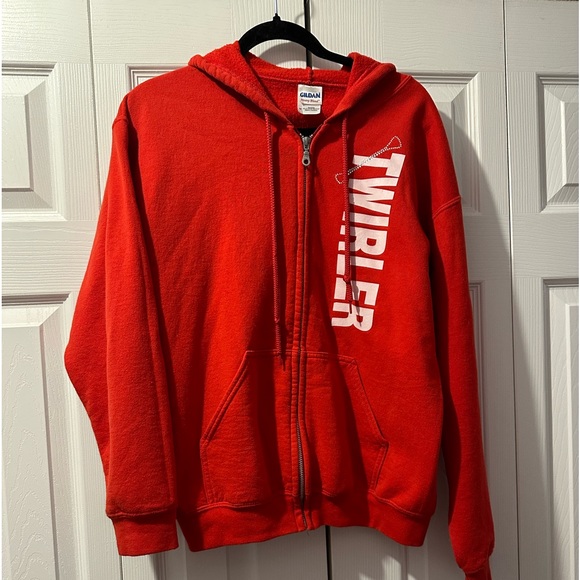Gildan Twirler red full zip hoodie size medium - Picture 1 of 6